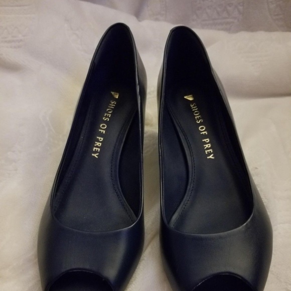 Shoes of Prey - Women's Navy Blue Wedges - Size 5 - Picture 6 of 7